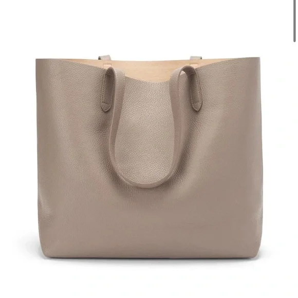 Cuyana Classic Structured Leather Tote Italian Pebbled Leather Designer Bag - Picture 1 of 8